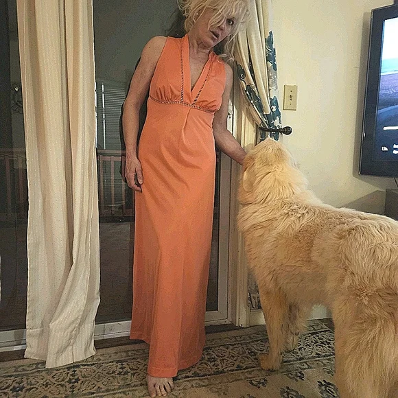 PERHAPS MY VERY FAVORITE:  VANITY FAIR GOWN WITH EXQUISITE NECKLINE SIZE… - Picture 12 of 14